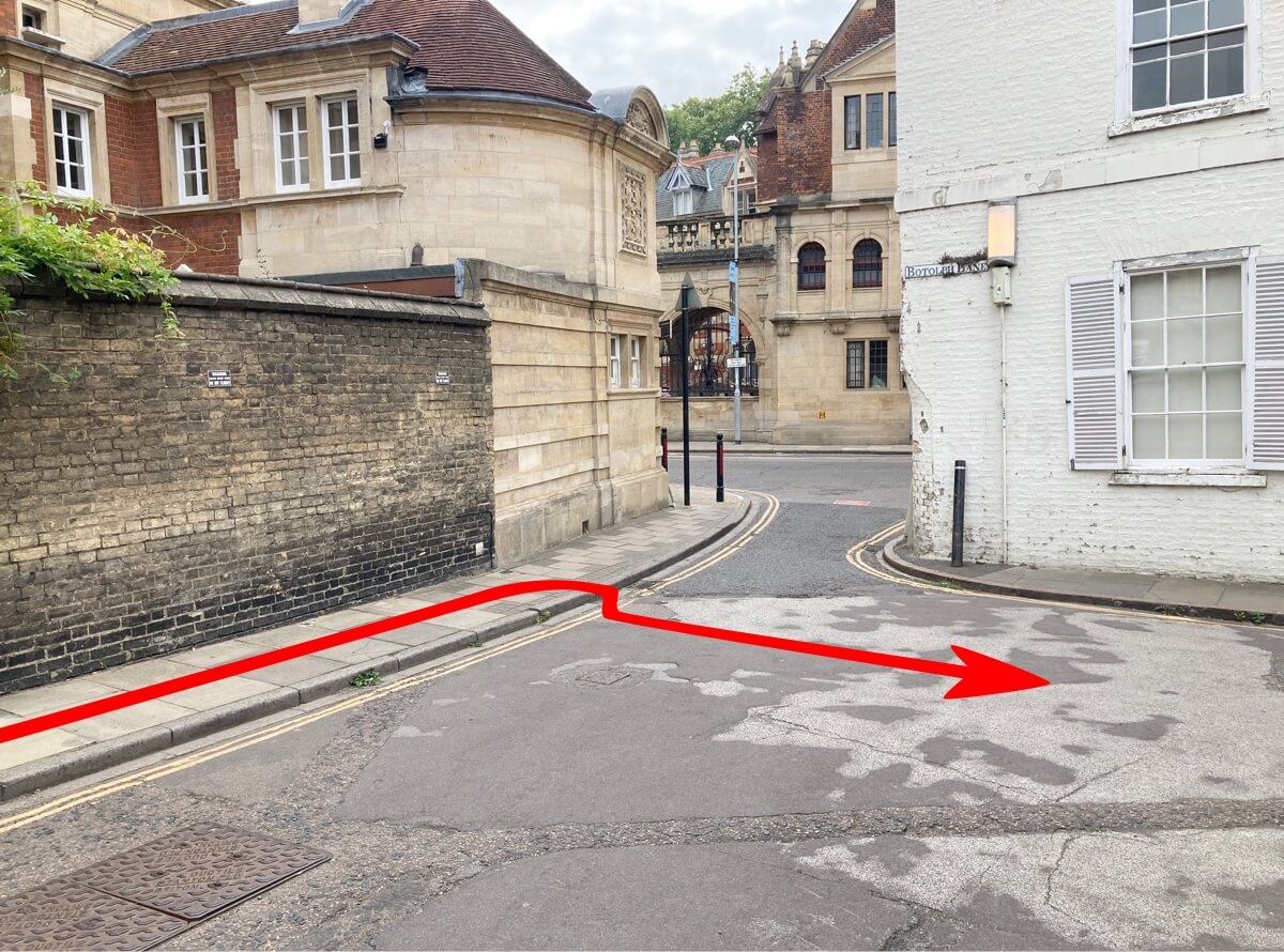 How you must dismount the kerb on Free School Lane